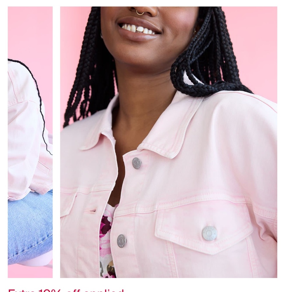 Pink Faded Cropped Pink Jean Jacket from Birds Papaya Reitman’s Collection